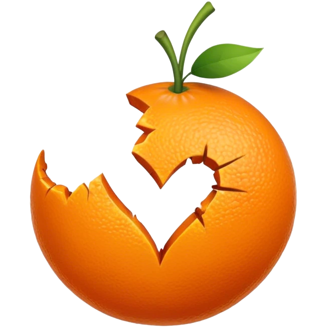 Orange broken heart emoji