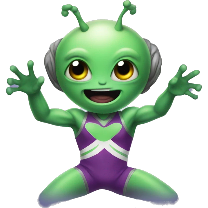 Alien doing cheer emoji