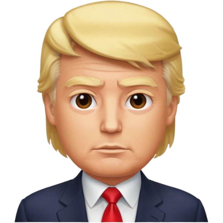 Create a realistic portrait of Trump with styled blond hair & strong lighting. emoji