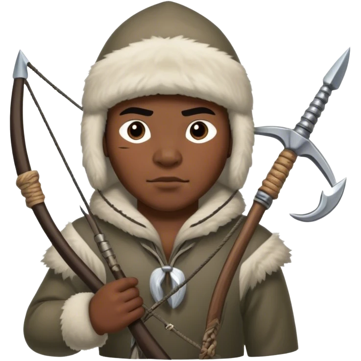 Inuit hunter photorealistic with harpoon emoji