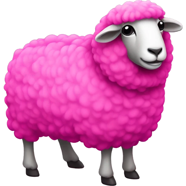 Hot pink full body sheep  emoji