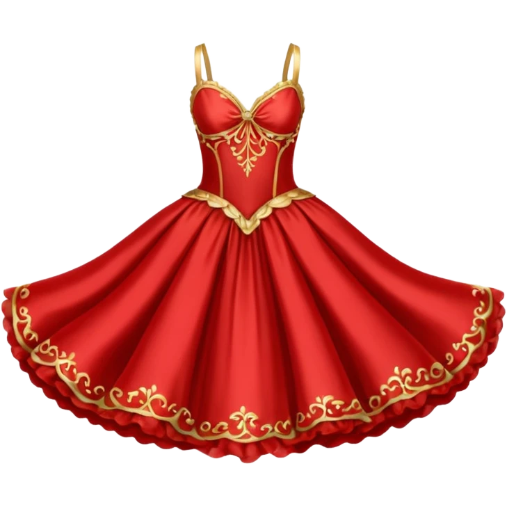 rococó vestido de ballet rojo con dorado emoji