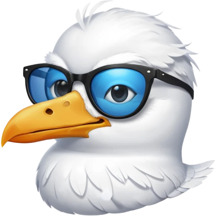 A seagull head with sunglasses emoji