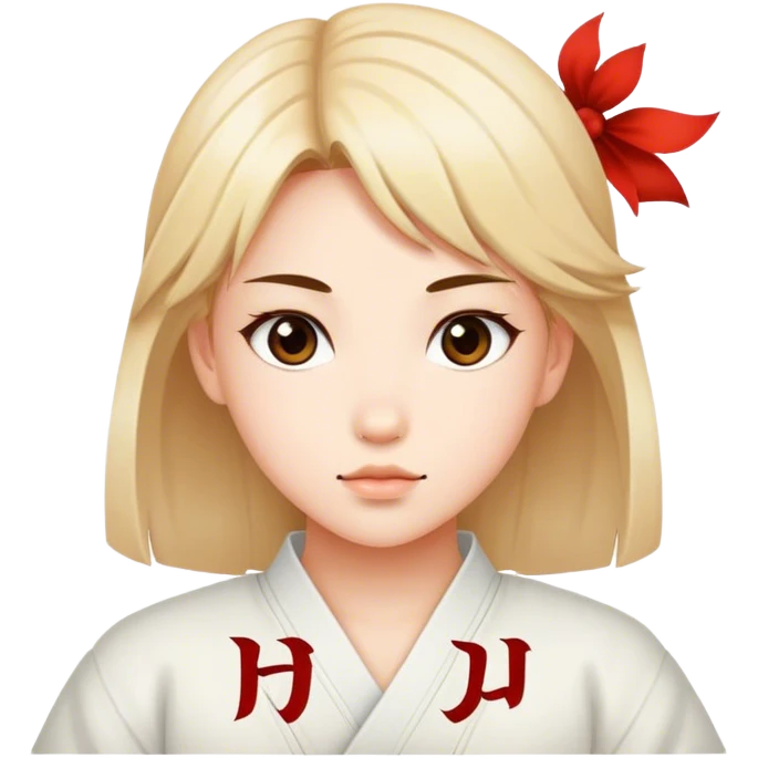 Beautiful girl with ryu written on top emoji