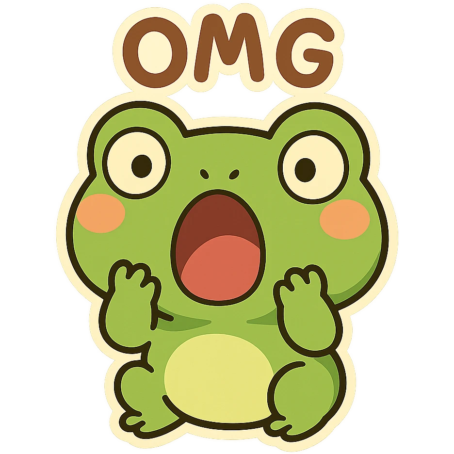 Chibi Frog “OMG” emoji