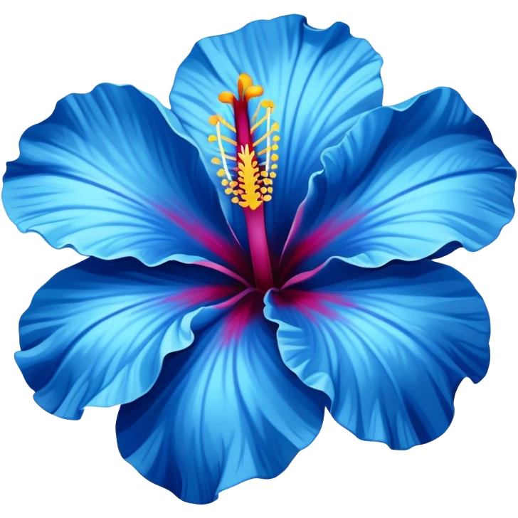one blue hibiscus flower emoji