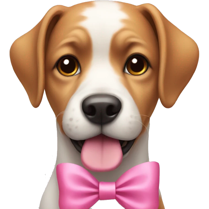 Dog wearing a pink bow  emoji
