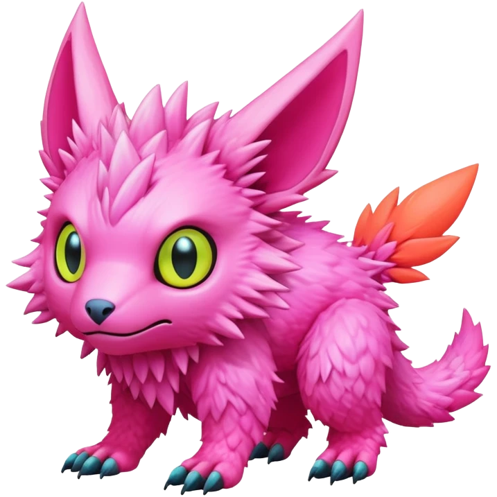  lush cozy warm-colored neon-colored cyber-Fakémon-Digimon-Trico-creature emoji