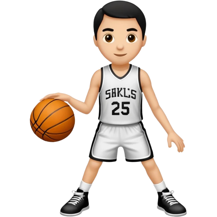 8 numaralı kıvırcık cocuk basketçi siyah saçlı  emoji