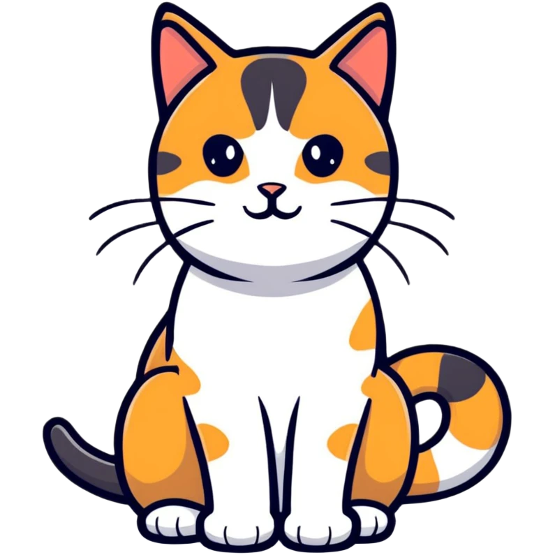 Calico cat with three colors emoji