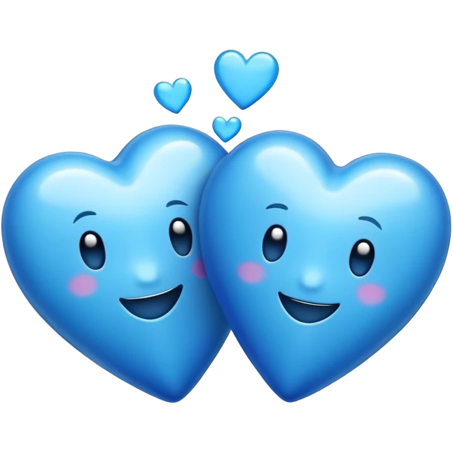 2 happy blue hearts emoji