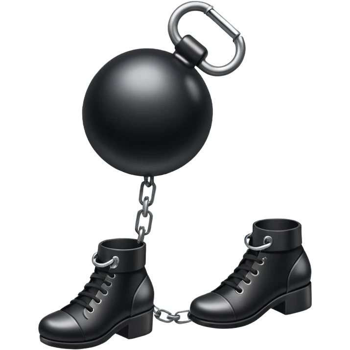 ball and chain with ankle cuff sleek black¨ emoji