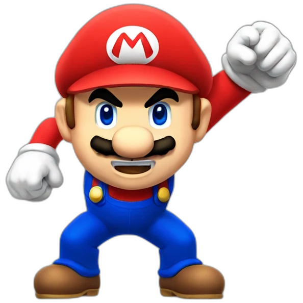 Mario fighting Sonic emoji