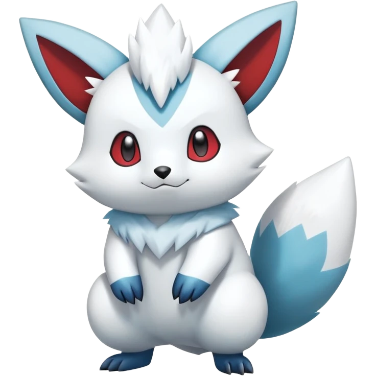Shiny White Furry Snowy Ice-type Zangoose-Oshawott-Minccino-Emolga-Hybrid (Full body) emoji