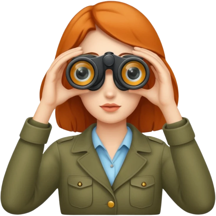 a woman looking into binoculars emoji