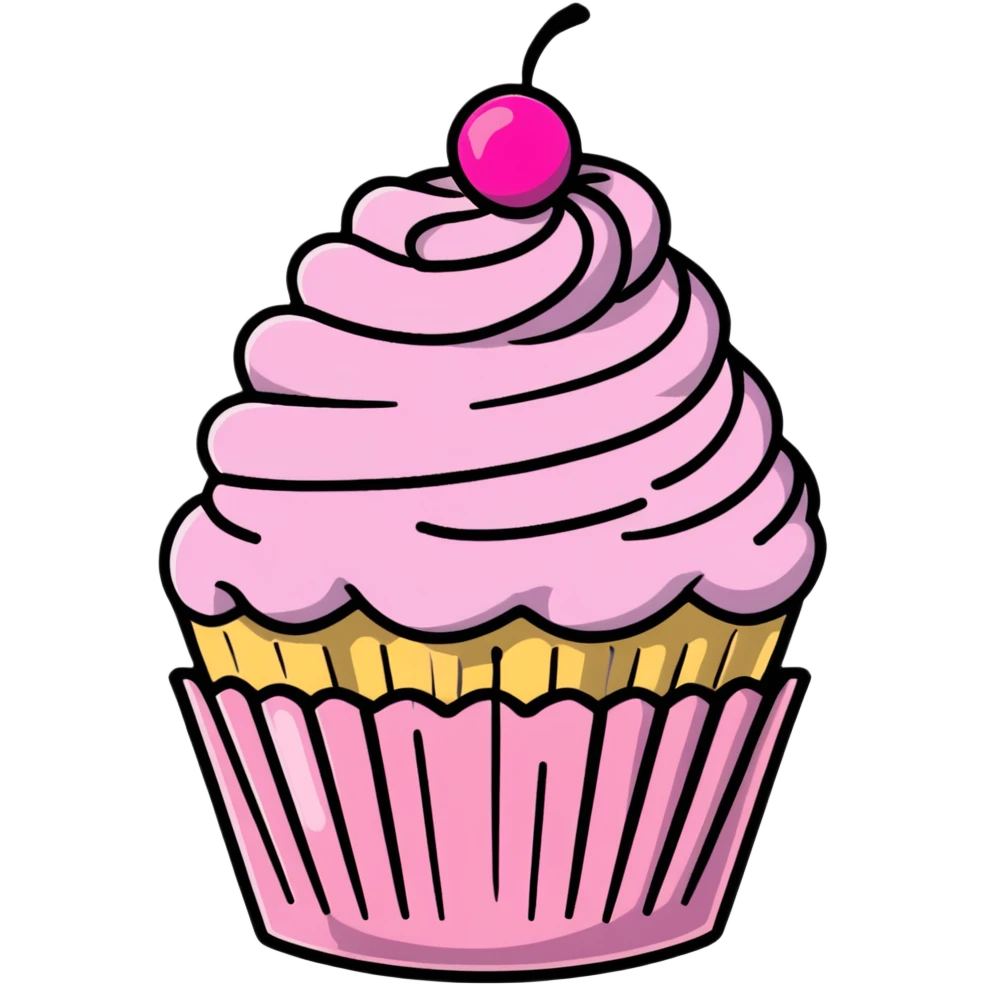 cupcake with pink icing emoji