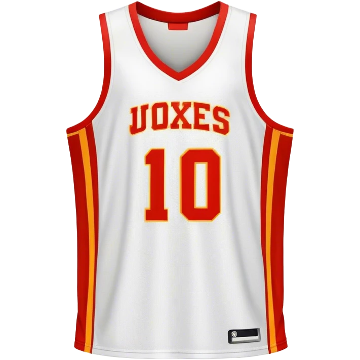Cinematic Realistic image of a basketball jersey rendered in bold team colors with finely textured fabric and realistic creases, set against an energetic court backdrop with bright, dynamic lighting emoji