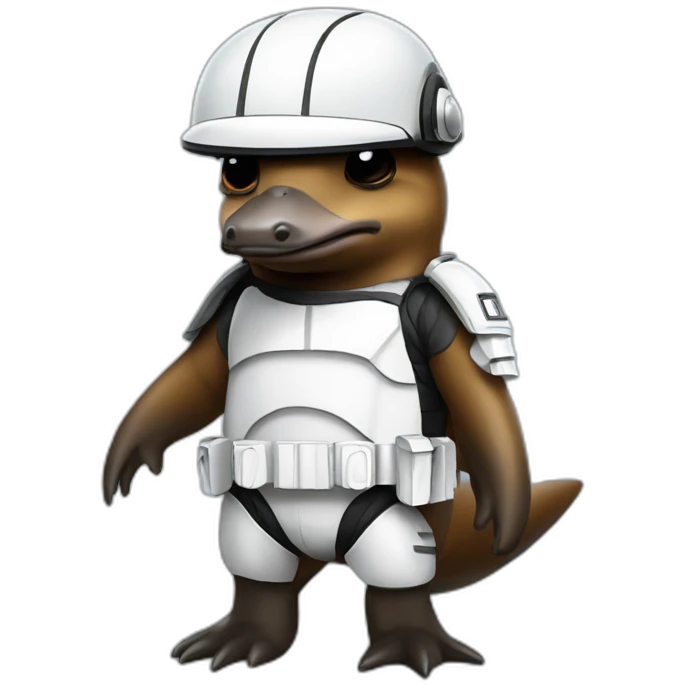 Platypus wearing stormtrooper uniform emoji