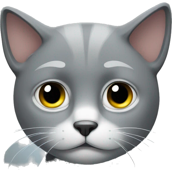Disappointed grey cat emoji