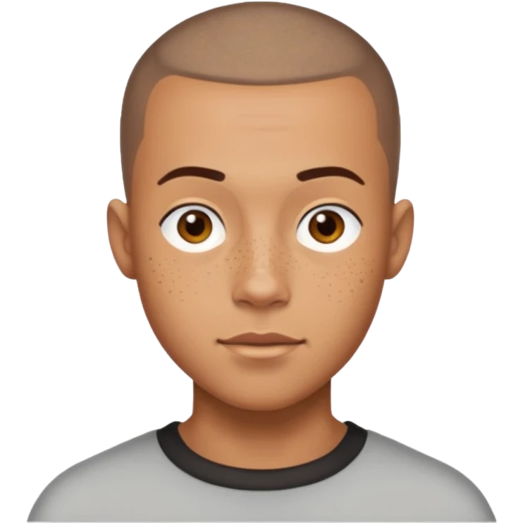 Lightskin man with buzz cut and freckles emoji