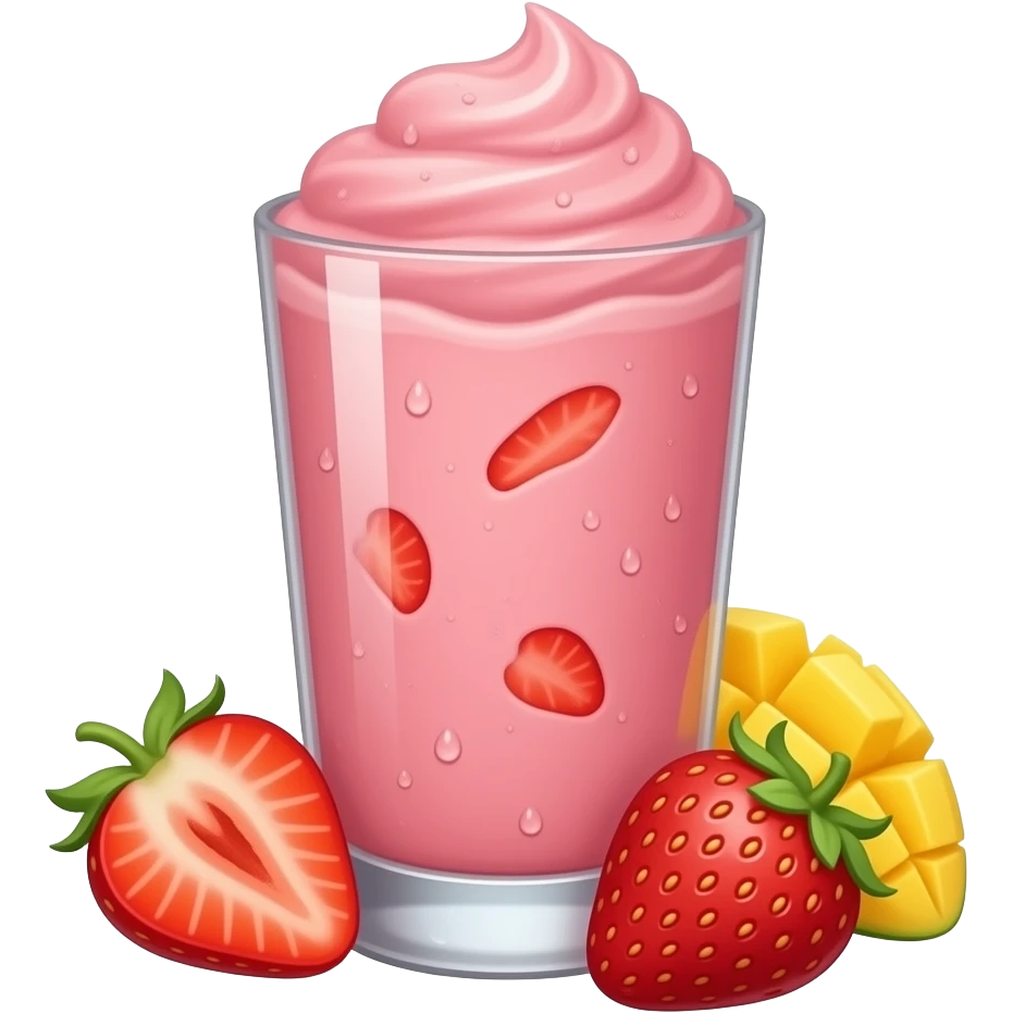 pink smoothie in a tall glass emoji
