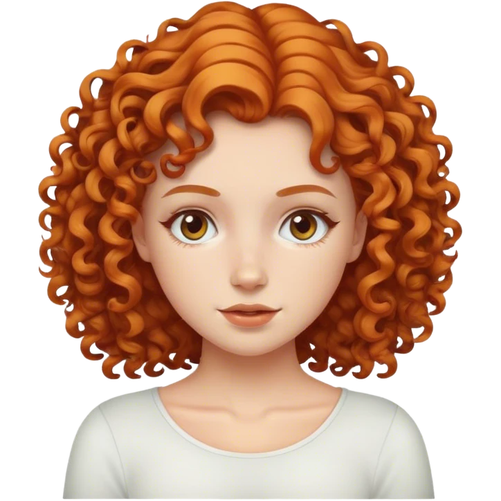 White curly ginger girl emoji