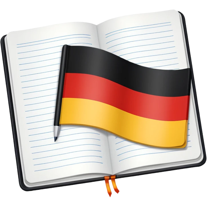 open notebook with German flag on the page emoji