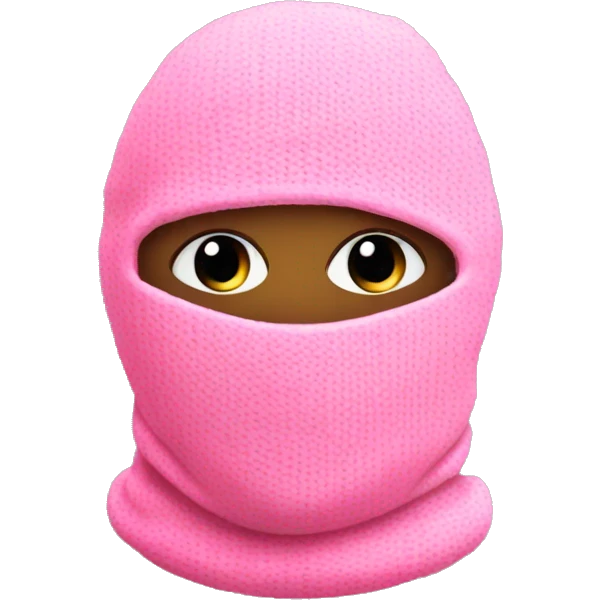 pink balaclava with eyelashes mixed  emoji