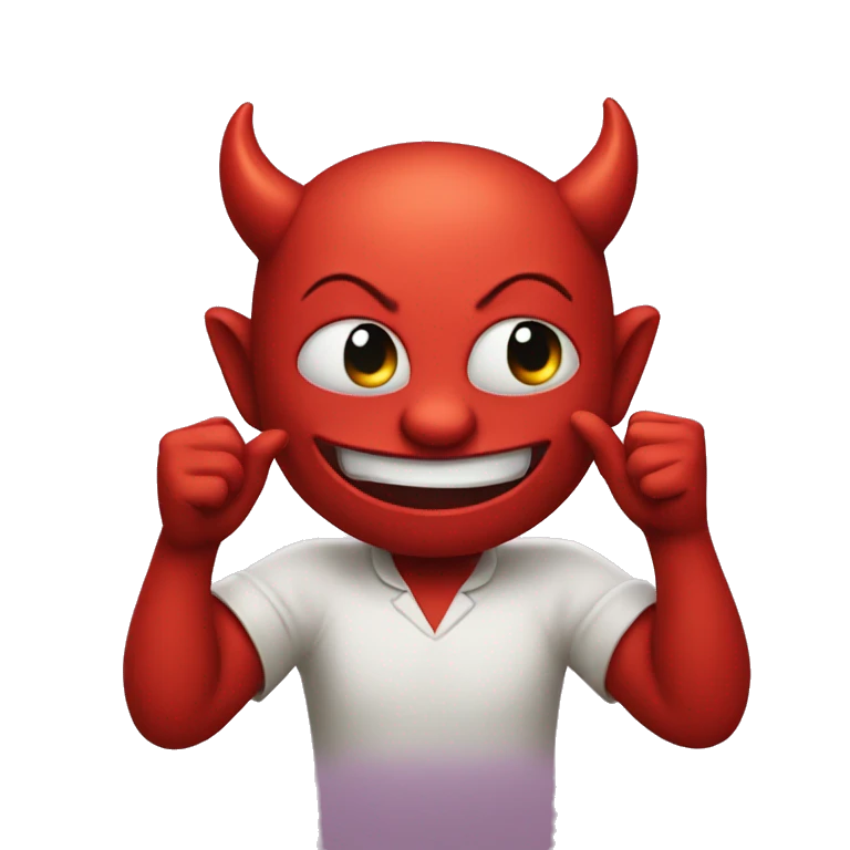 Devil smiling and rubbing hands together emoji