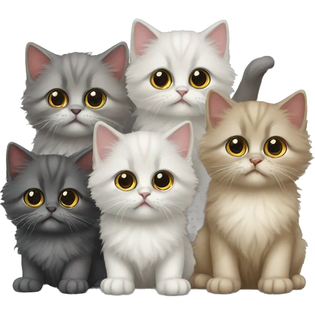Group of Persian kittens emoji