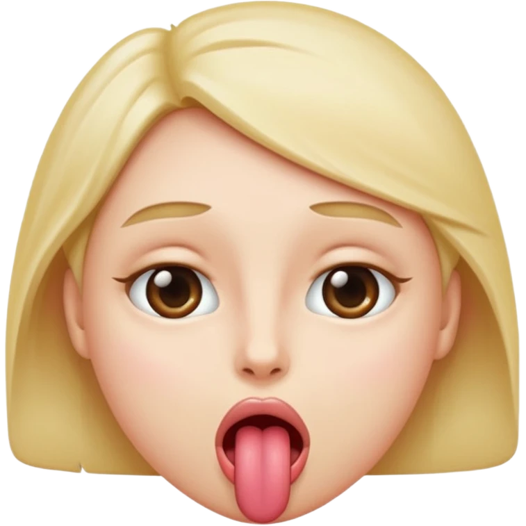 face with eyes rolled up, tongue hanging out, blushed emoji