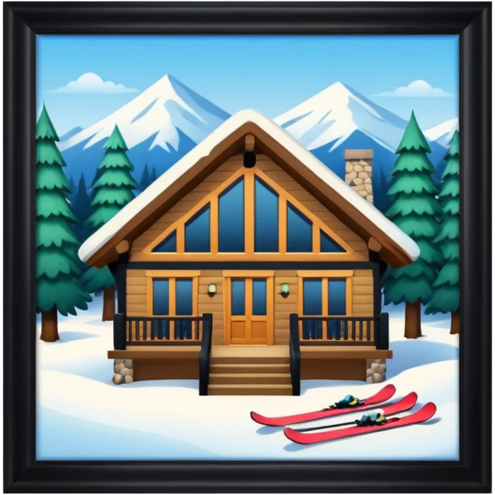 ski lodge in the woods  emoji