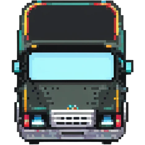tiny simple city bus transportation icon, modern colors, minimal details, small size emoji