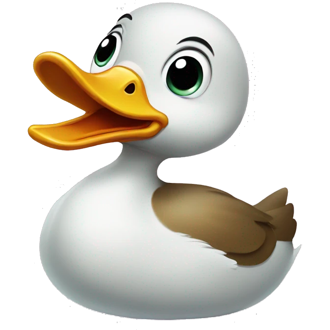 Duck from cartoon cry emoji
