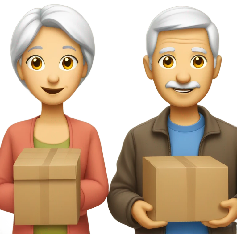 Old couple moving house emoji