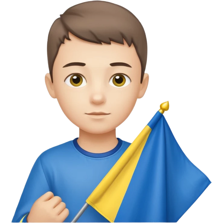 The Ukrainian boy with flag emoji