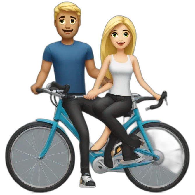 blonde couple on bikes emoji