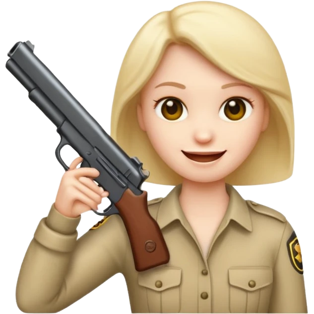 Emoji smiling and holding gun to its head emoji