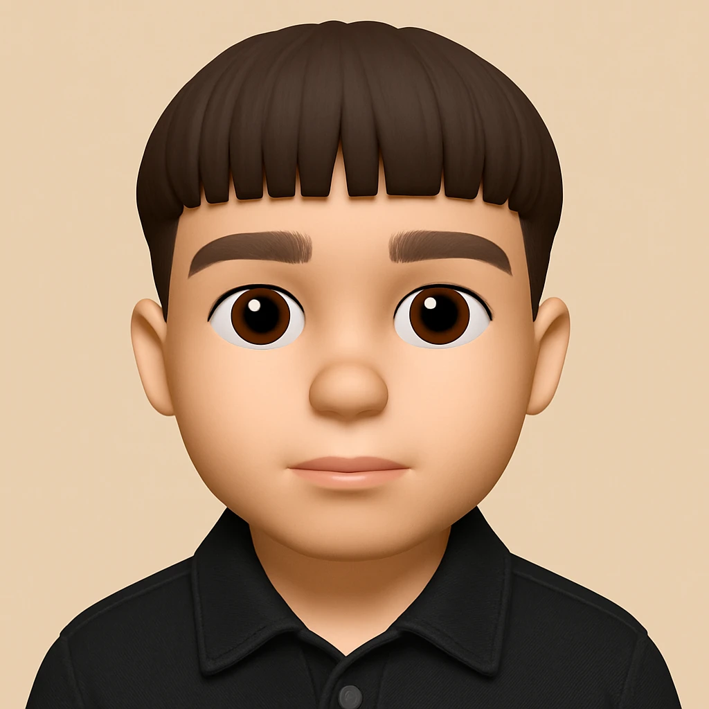 Create a realistic 3D emoji based on the provided photo, preserving facial details but without pimples and mustache, wearing a black denim jacket. The style should resemble a 3D emoji look. emoji