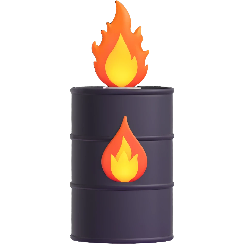 oil barrel and natural gas flame emoji