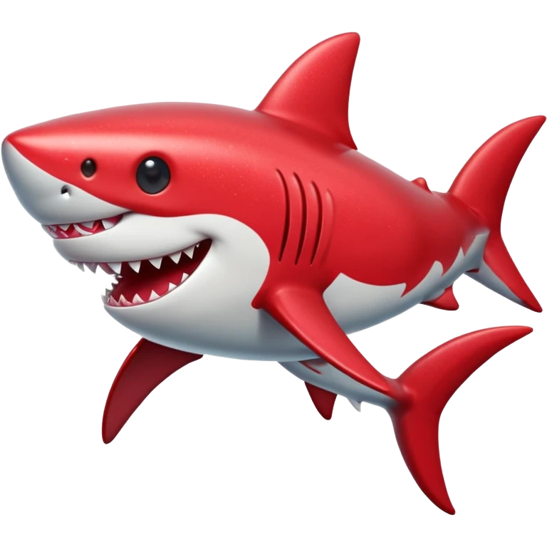 red glitter shark happy emoji