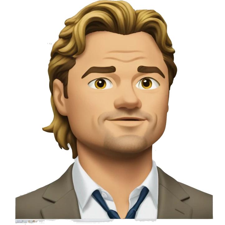 Leonardo DiCaprio in 'The Wolf of Wall Street' near the computer with stocks  emoji