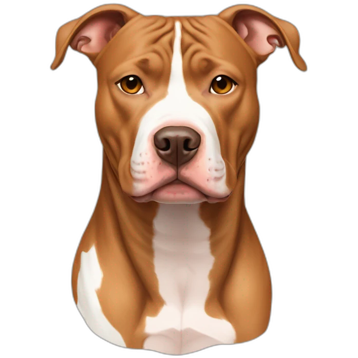One Tan pitbull with white strip on face with one copper pitbull emoji