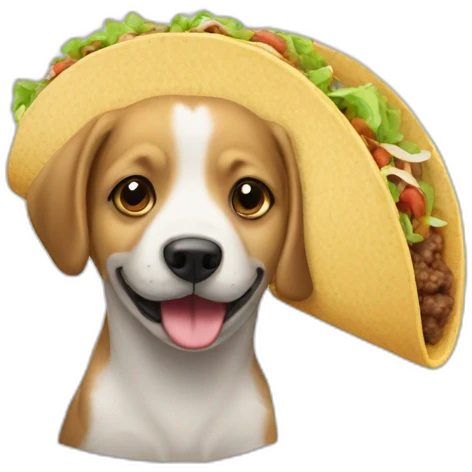 Un chien qui mange un tacos emoji