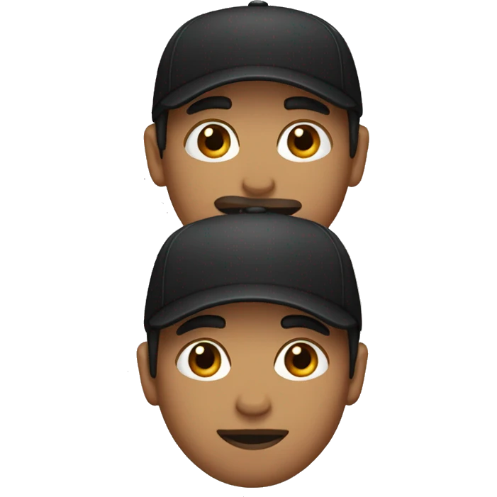 person with dark brown hair and black cap emoji