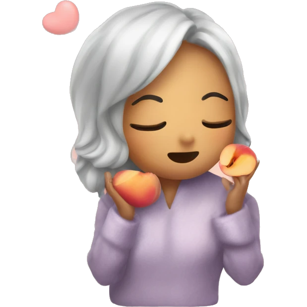 Kisses goodnight from a peach emoji
