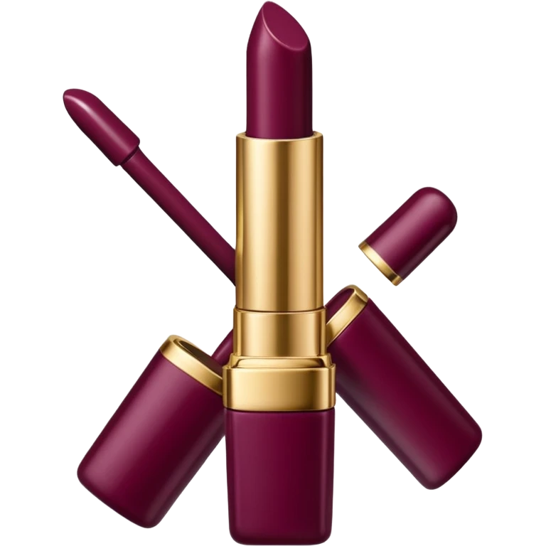 Dolce and Gabbana realistic burgundy plum liquid lipstick, transparent tube, gold shiny lid emoji