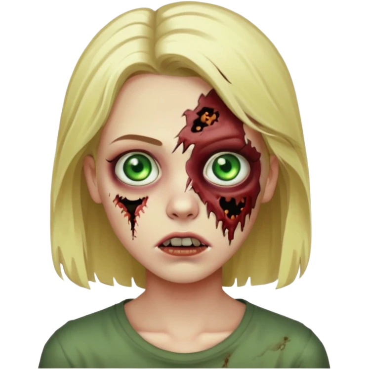 quero ser um zombie, sou loiro dos olhos verdes  emoji