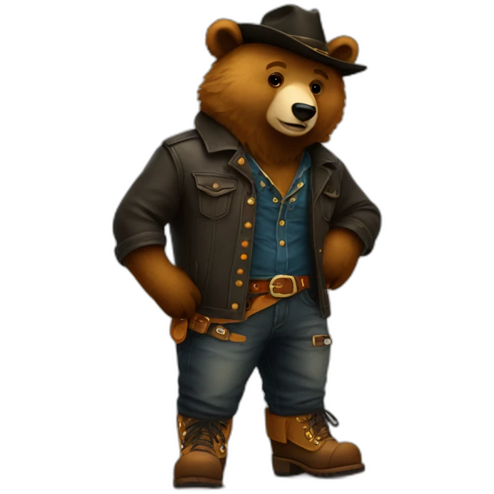 bear wearing santiags emoji