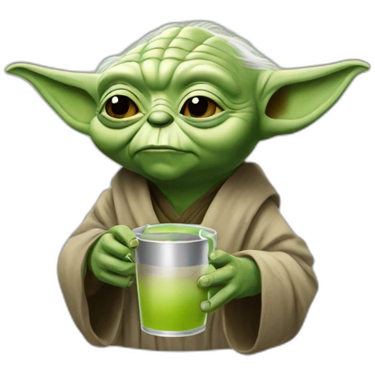 Yoda drinking emoji
